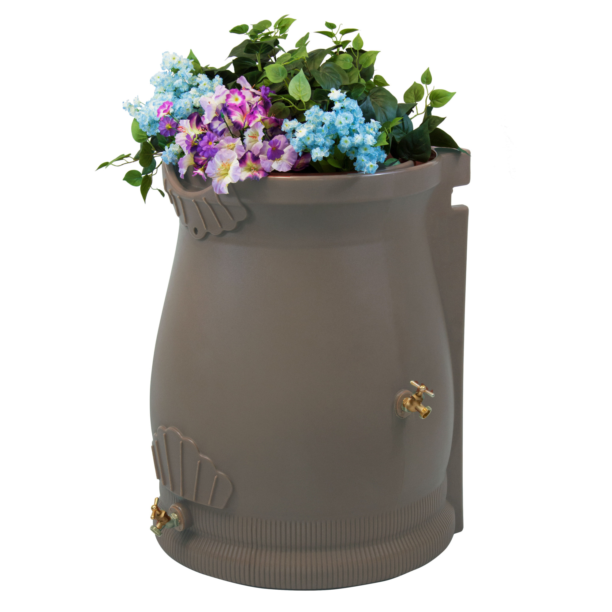 Good Ideas Rain Wizard Urn Rain Barrel — 50 Gallon, Oak, BPA-Free, Model# RWURN50-OAK
